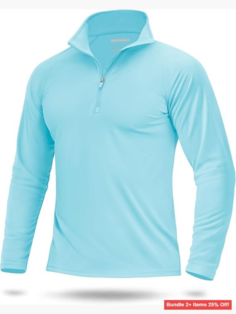 Men's UPF 50+ Long Sleeve Quarter Zip Rash Guard Quick Dry Swim Shirt